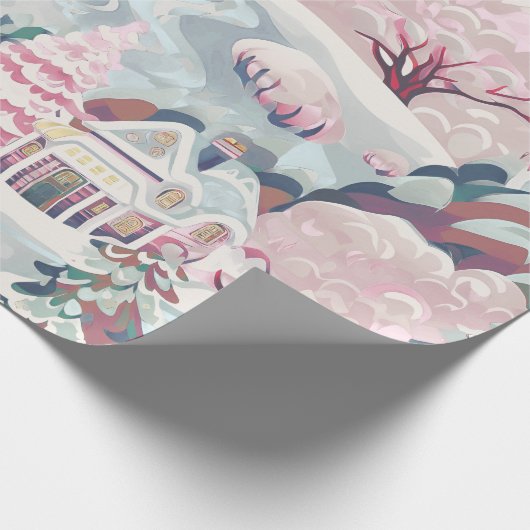  roze Kerstmis Cadeaupapier (Hoek)