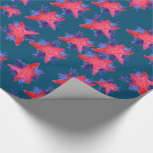 Roze kerstmis cadeaupapier (Hoek)