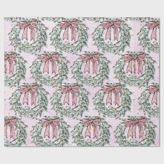 Roze kerstmis cadeaupapier (Vlak)