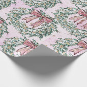 Roze kerstmis cadeaupapier (Hoek)