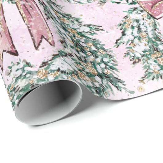 Roze kerstmis cadeaupapier (Rol Hoek)