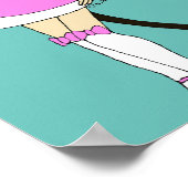 Roze Kerstmis catgirl Poster (Hoek)