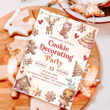 Roze Kerstmis Cookie Decorating Party Uitnodiging