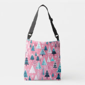 Roze kerstmis crossbody tas (Voorkant)