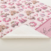 Roze Kerstmis Douane Sherpa Deken (3/4)