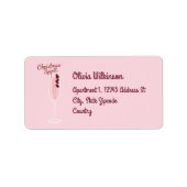 Roze kerstmis etiket (Voorkant)