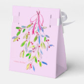 Roze Kerstmis Favor Box met Mistletoe Bedankdoosjes (Achterkant)