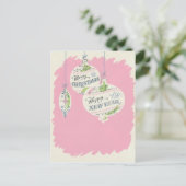 roze Kerstmis Feestdagenkaart (Staand voorkant)