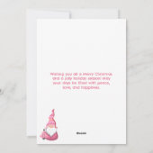 Roze Kerstmis Gnome Met Winer Pet Jolly Feestdagenkaart (Achterkant)