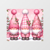 Roze Kerstmis Gnomen Venster Cling Raamsticker (Vel)