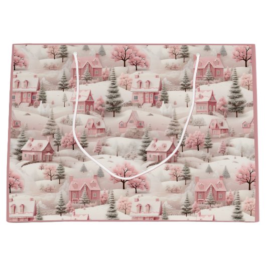  roze Kerstmis Groot Cadeauzakje (Voorkant)