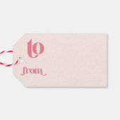 Roze Kerstmis Groovy Modern Retro Cadeaulabel (Achterkant Horizontaal)