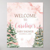 Roze Kerstmis Het is koud buiten Welkom Poster (Voorkant)