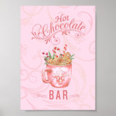 Roze Kerstmis Hete Chocolade Bar Teken Poster (Voorkant)