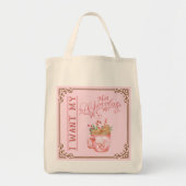 Roze Kerstmis Hete Chocolade Gepersonaliseerde Can Tote Bag (Voorkant)