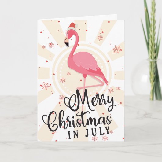 Roze kerstmis in juli Wenskaart Bedankkaart (Voorkant)