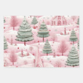 roze Kerstmis Inpakpapier Vel (Voorkant 3)