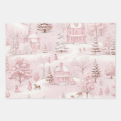 roze Kerstmis Inpakpapier Vel (Voorkant 2)