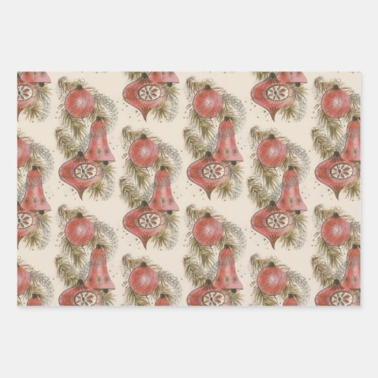 roze Kerstmis Inpakpapier Vel (Voorkant 2)