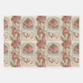  roze Kerstmis Inpakpapier Vel (Voorkant)