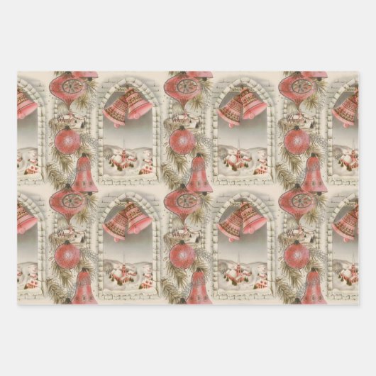  roze Kerstmis Inpakpapier Vel (Voorkant)