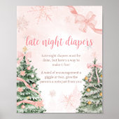 Roze Kerstmis is koud buiten late night luiers Poster (Voorkant)