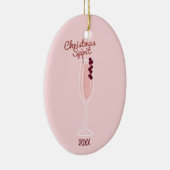 Roze kerstmis keramisch ornament (Rechts)