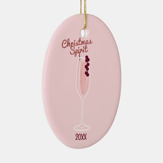 Roze kerstmis keramisch ornament (Rechts)