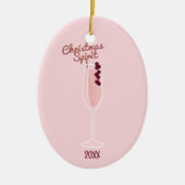Roze kerstmis keramisch ornament (Voorkant)