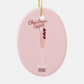 Roze kerstmis keramisch ornament (Achterkant)