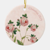 roze kerstmis keramisch ornament (Voorkant)