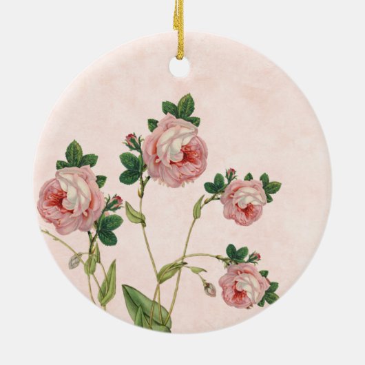 roze kerstmis keramisch ornament (Achterkant)
