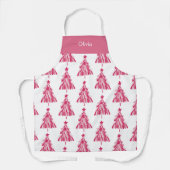 Roze Kerstmis kerstboom Schort (Voorkant)