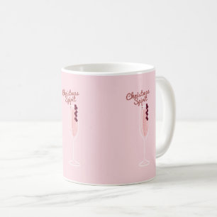 Roze kerstmis koffiemok
