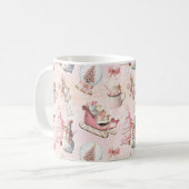 Roze Kerstmis Koffiemok (Voorkant links)