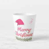 Roze Kerstmis Latte Mok (Voorkant)