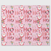 Roze kerstmis met de Kerstmis en de roze kerstmis Cadeaupapier (Vlak)