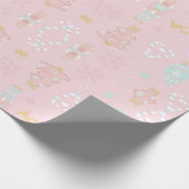 Roze kerstmis met de Nutnesskraker Cadeaupapier (Hoek)