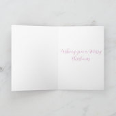 Roze kerstmis met de Nutnesskraker Feestdagen Kaart (Binnen)