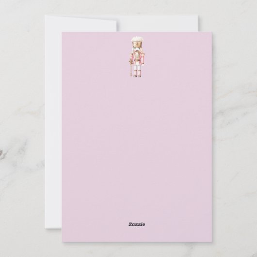 Roze kerstmis met de Nutnesskraker Feestdagenkaart (Achterkant)