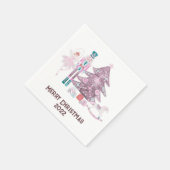 Roze kerstmis met de Nutnesskraker Servet (Hoek)