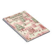 roze Kerstmis Notitieboek (Rechterzijde)