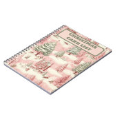 roze Kerstmis Notitieboek (Linkerzijde)