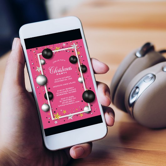 Roze Kerstmis Ornament Kerstfeest Kaart