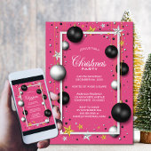 Roze Kerstmis Ornament Kerstfeest Kaart