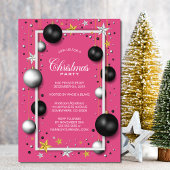 Roze Kerstmis Ornament Kerstfeest Kaart