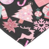 Roze Kerstmis Ornament Patroon 02 Tafelkleed (Gekanteld)