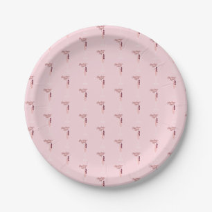 Roze kerstmis papieren bordje
