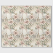 Roze Kerstmis Poinsettia Dromen Cadeaupapier (Vlak)