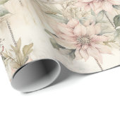 Roze Kerstmis Poinsettia Dromen Cadeaupapier (Rol Hoek)